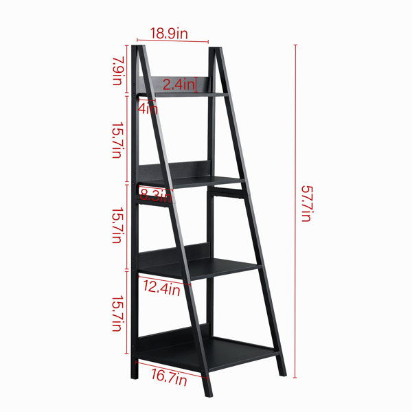 Ebern Designs Ciqala 57.87'' H x 20.47'' W Iron Ladder Bookcase